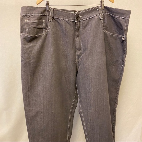 KB8782 Jeans 50x29 Gray Back Flap Embroidered Pockets (Tag Size 52) Straight - Picture 3 of 10